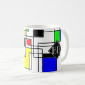 Random Squares hassen Mondrian Kaffeetasse (VorderseiteRechts)