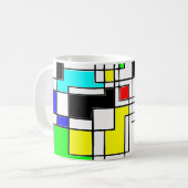 Random Squares hassen Mondrian Kaffeetasse (Vorderseite Links)