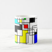 Random Squares hassen Mondrian Kaffeetasse (Mittel)