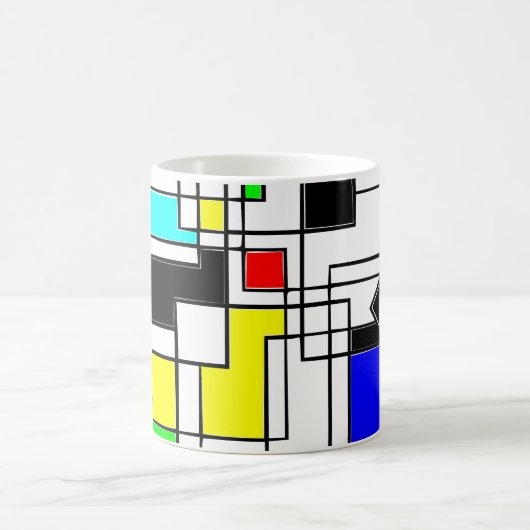 Random Squares hassen Mondrian Kaffeetasse (Mittel)