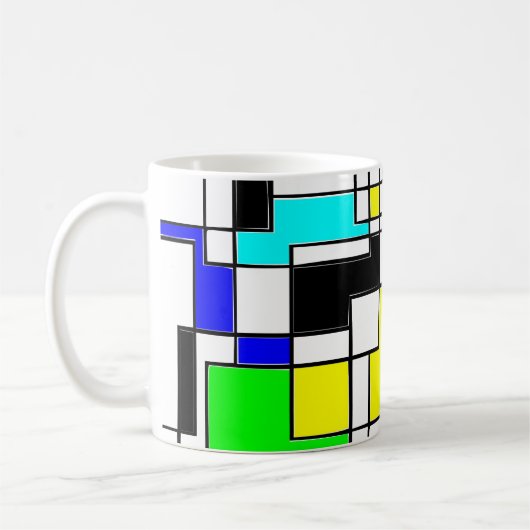 Random Squares hassen Mondrian Kaffeetasse (Links)