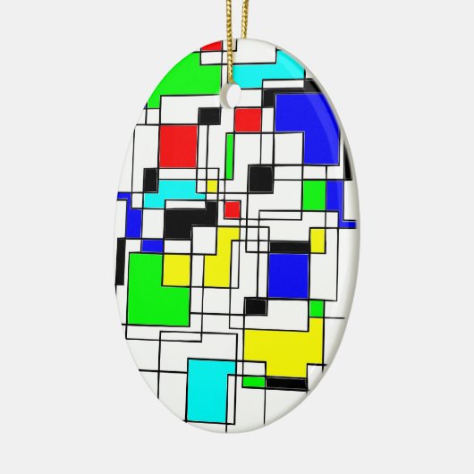 Random Squares hassen Mondrian Keramik Ornament (Links)