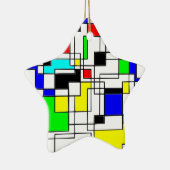 Random Squares hassen Mondrian Keramik Ornament (Rechts)