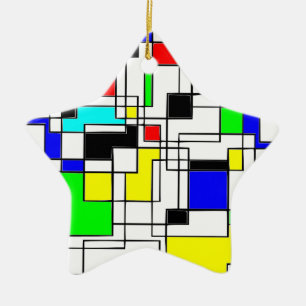 Random Squares hassen Mondrian Keramik Ornament