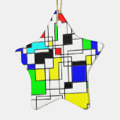 Random Squares hassen Mondrian Keramik Ornament (Links)
