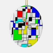 Random Squares hassen Mondrian Keramik Ornament (Rechts)