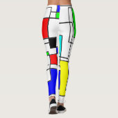 Random Squares hassen Mondrian Leggings (Rückseite)