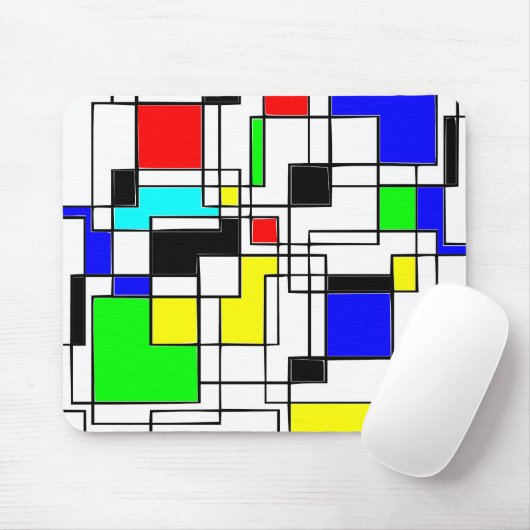 Random Squares hassen Mondrian Mousepad (Mit Mouse)