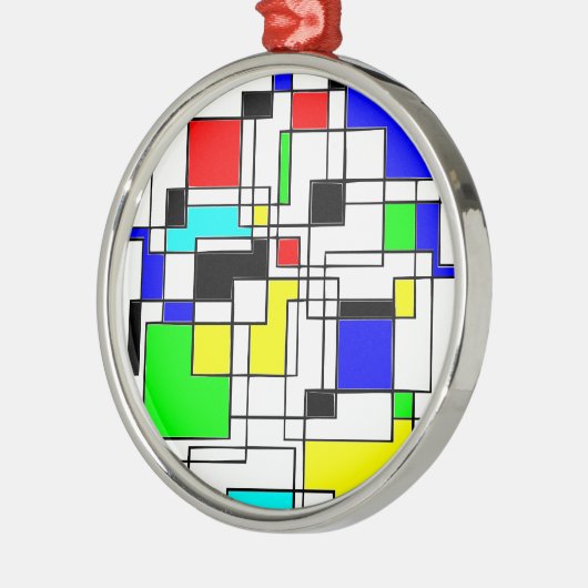Random Squares hassen Mondrian Ornament Aus Metall (Links)