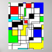 Random Squares hassen Mondrian Poster (Vorne)