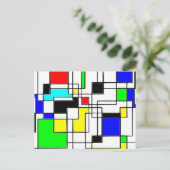 Random Squares hassen Mondrian Postkarte (Stehend Vorderseite)