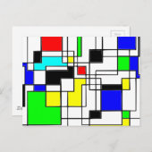 Random Squares hassen Mondrian Postkarte (Vorne/Hinten)