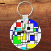 Random Squares hassen Mondrian Schlüsselanhänger (Vorderseite)