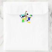 Random Squares hassen Mondrian Stern-Aufkleber (Tasche)