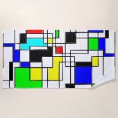 Random Squares hassen Mondrian Strandtuch (Vorderseite)
