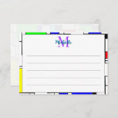 Random Squares Homage To Mondrian Personalized Mitteilungskarte (Vorne/Hinten)