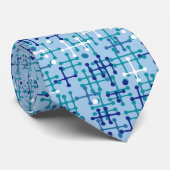 Random Stripe Line blaues Muster Neck Tie Krawatte (Gerollt)