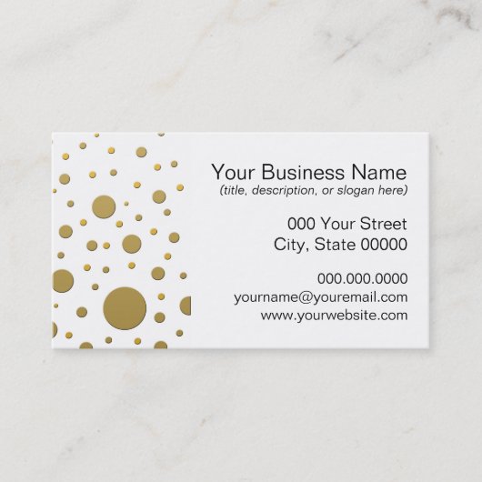 Random Stylish Gold Dots Visitenkarte (Vorderseite)