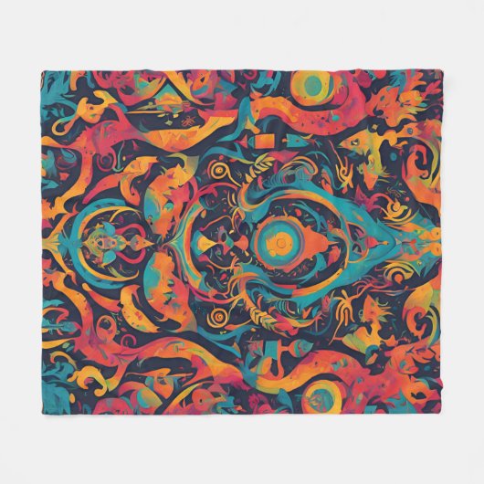 Random Surreal Dream Fleecedecke (Vorderseite (Horizontal))