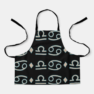 Random-Symbole Schwarze Mehrfach-Print-Schürze Schürze