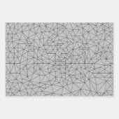 Random Triangle Grayscale Wrapping Paper Sheets Geschenkpapier Set (Vorderseite 3)