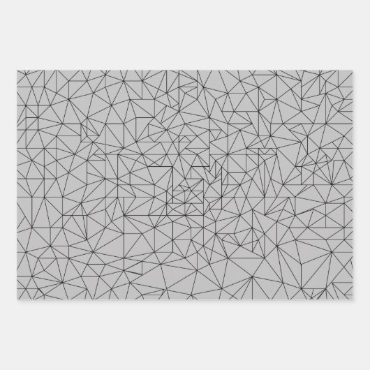 Random Triangle Grayscale Wrapping Paper Sheets Geschenkpapier Set (Vorderseite 3)
