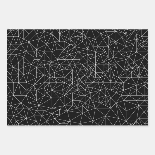 Random Triangle Grayscale Wrapping Paper Sheets Geschenkpapier Set (Vorderseite 2)