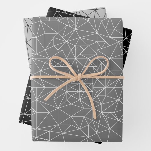 Random Triangle Grayscale Wrapping Paper Sheets Geschenkpapier Set (Beispiel)