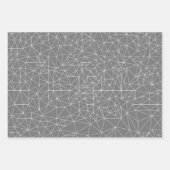 Random Triangle Grayscale Wrapping Paper Sheets Geschenkpapier Set (Vorderseite)