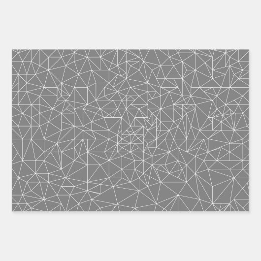 Random Triangle Grayscale Wrapping Paper Sheets Geschenkpapier Set (Vorderseite)