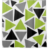 Random Triangle Lime Green Black Duschvorhang (Vorderseite)