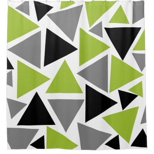 Random Triangle Lime Green Black Duschvorhang (Vorderseite)