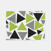 Random Triangle Lime Green Grau Schwarz auf Weiß Fleecedecke (Vorderseite (Horizontal))