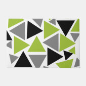 Random Triangle Lime Green Grau Schwarz auf Weiß Fußmatte (Vorderseite)