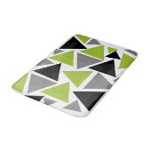 Random Triangle Lime Green Gray Schwarz-weiß Badematte (Schrägansicht)