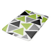Random Triangle Lime Green Gray Schwarz-weiß Badematte (Schrägansicht)