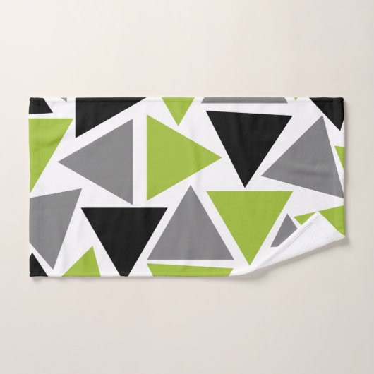 Random Triangle Lime Green Gray Schwarz-weiß Handtuch (Handtuch)