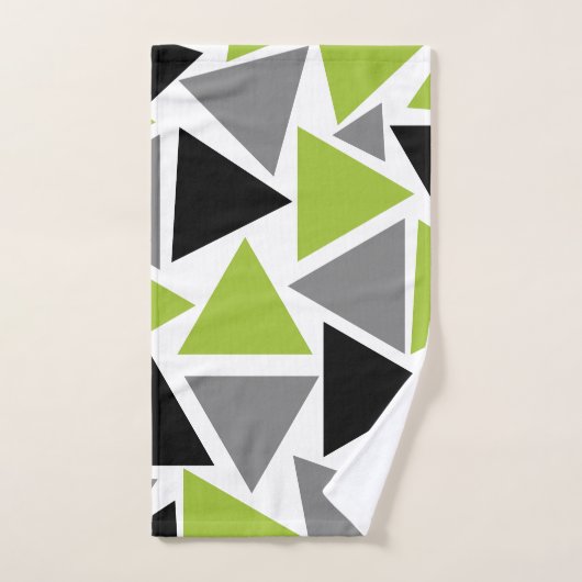 Random Triangle Lime Green Gray Schwarz-weiß Handtuch (Handtuch)