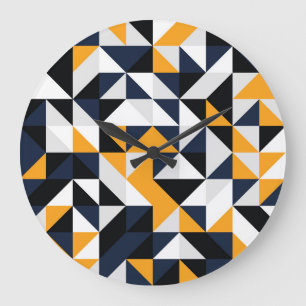 Random Viertelkreise: buntes Muster. Große Wanduhr