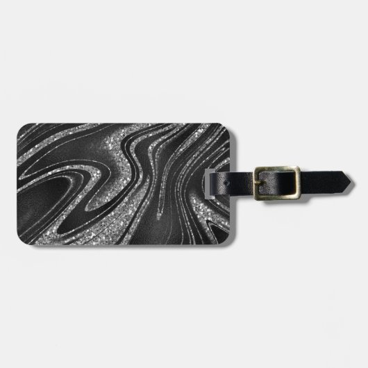 Random Wave Glitzer Gepäckanhänger (Vorderseite horizontal)