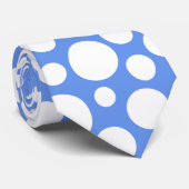 Random White Polka Dot Muster Cornflower Blue Kraw Krawatte (Gerollt)