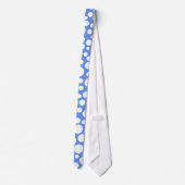 Random White Polka Dot Muster Cornflower Blue Kraw Krawatte (Rückseite)