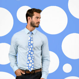 Random White Polka Dot Muster Cornflower Blue Kraw Krawatte