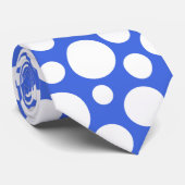 Random White Polka Dot Pattern auf Royal Blue Kraw Krawatte (Gerollt)