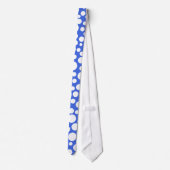 Random White Polka Dot Pattern auf Royal Blue Kraw Krawatte (Rückseite)
