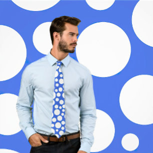 Random White Polka Dot Pattern auf Royal Blue Kraw Krawatte