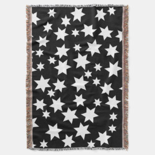 Random White Stars auf schwarz Decke