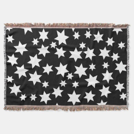 Random White Stars auf schwarz Decke (Vorderseite)