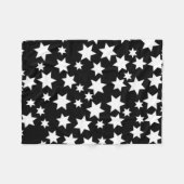 Random White Stars auf schwarz Fleecedecke (Vorderseite (Horizontal))