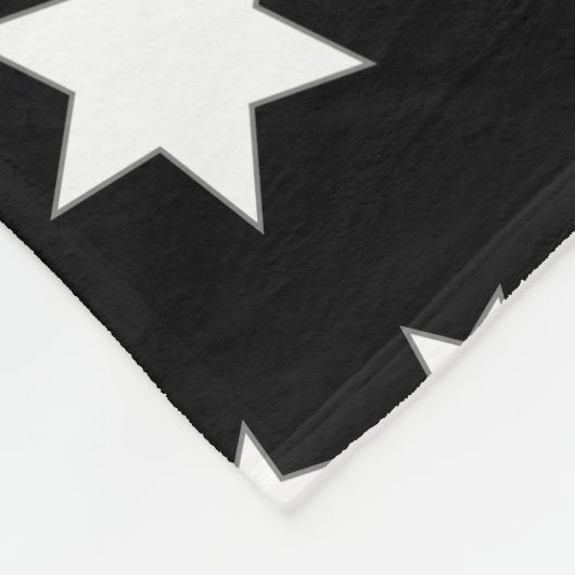 Random White Stars auf schwarz Fleecedecke (Ecke)